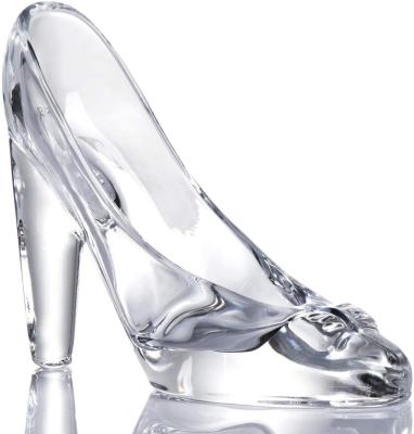 China China Custom Resin Tiktalk Cinderella Glass Slipper Crystal High Heels Shoes Figurine Ornaments For Girls Golden Age Ceremony Gift for sale