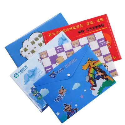 China Top Fashion Simple And Beautiful Snap Buttons PP Plastic Bag Clear Folder Bag Envelope Folder Document Folder for sale