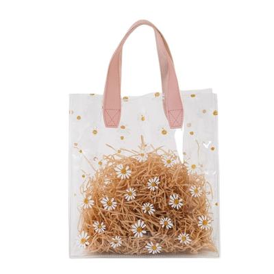 China Customizable and Design PVC Printable Transparent Beach Fashion Gift Bags Waterproof Custom Shopping Packaging Bag for sale