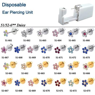 China Daisy Eareing Safe Sterile Easier Disposable Ear Unit Gun Flower Piercing Ear Studs Body Piercing Wholesale for sale