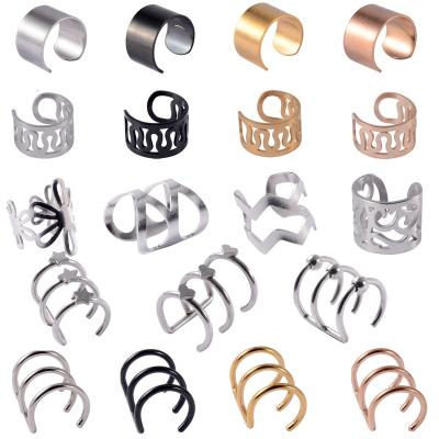 China FASHIONABLE Surgical Steel Ear Cuffs Clip Earrings For Women Climbers No Piercing Piercing Fake Cartilage Earring Body Jewelry for sale