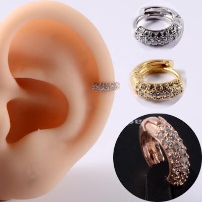 China Vintage FASHIONABLE Clip On Earrings Zircon Ear Cuff Pierced Ring Fashion Women Knot Earrings Punk Rock Ear Cuff Body Piercing for sale