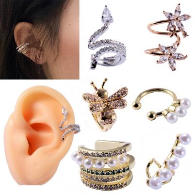 China TRENDY Fake Helix Cartilage Conch No Piercing Cuff Ear Cuff Wrap Rock Earring Cuff No Piercing Women Cut Adjustable for sale