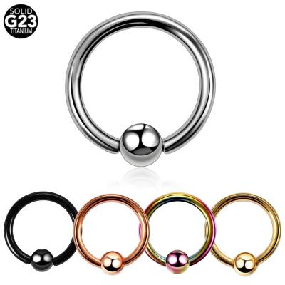 China FASHIONABLE G23 Titanium Captive Bead Rings Nose Septum Piercing Tragus CBR Ring Hoop Helix Daith Cartilage Earring Jewelry Wholesale Wholesale for sale