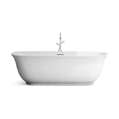 China Freestanding Thin-Edge White Acrylic Freestanding Bathtub Oval Seamless Bathtub for sale