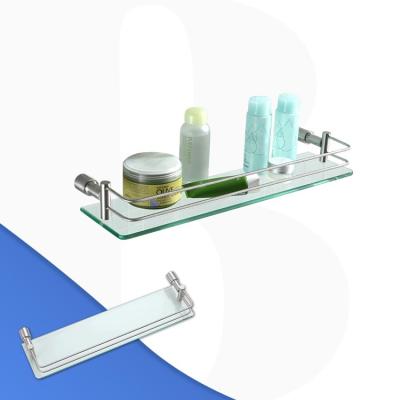 China Hot Sale Eco - Friendly Bathroom 304 Stainless Steel Cosmetic Glass Shelf for sale