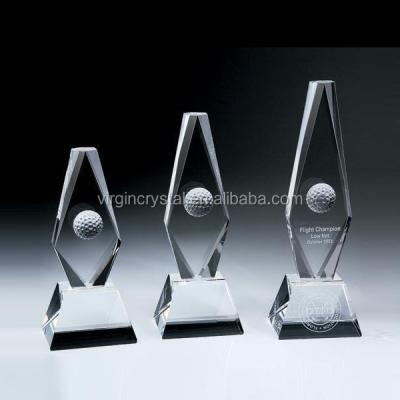 China Wholesale souvenir gift crystal glass craft golf trophy awards as sports and office souvenir gifts for sale