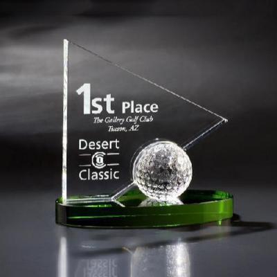 China Exquisite Award Winners From Europe Crystal Golf Trophy For Sports for sale