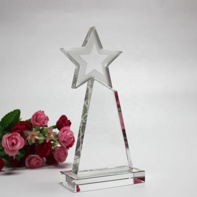 China Europe Crystal Glass Sports Star Trophy High Quality Clear Awards for sale