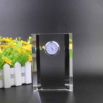 China Europe VCC-12093 Personalized 3D Laser Engraving Crystal Glass Clock Gifts for sale