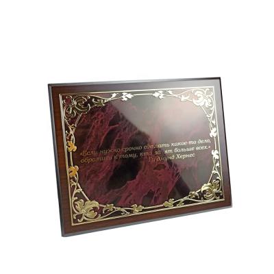 China Global Wholesale New Custom Sublimation Aluminum Dish Honor Awards Wooden Plaque for sale