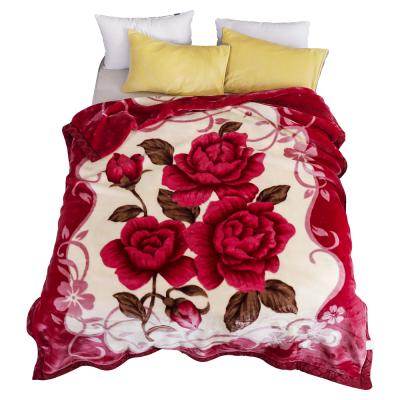 China Rose Wedding Raschel Anti-Static Blanket for sale