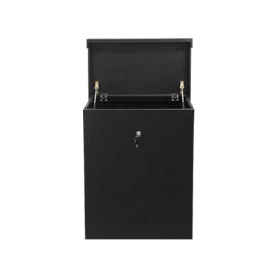 China Small Outdoor Black Metal Outbox Dry Cleaning Drop Box Mailboxes For Letters And Parcels for sale