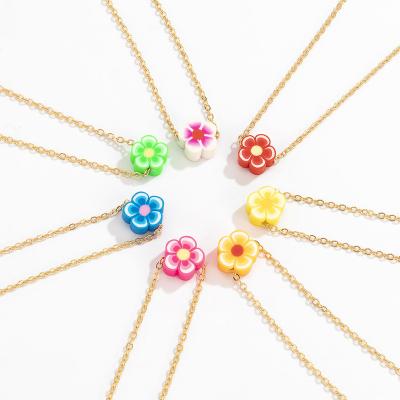 China Other Folk Wind Clay Flower Waist Chain Colorful Soft Female Body Chain With Nipple Clamps Metal Silver Dress for sale