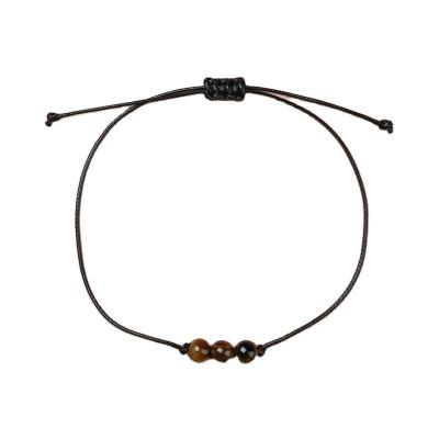 China Hot Selling Bracelet Natural Black Vintage Stone Rope Leather Bracelet For Friend Groomsmen Bracelet for sale