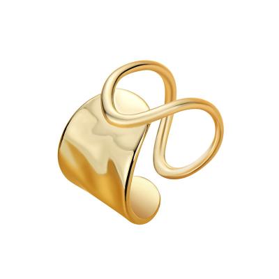 China Hiphop Fashion Men's Party Street Big Hollow Letters Women's Rings Gold Punk Handsome Cool Boy Jewelry for sale