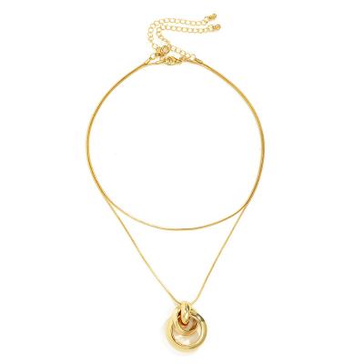 China Simple Sweet Cool Hiphop Snake Bone Chain Geometric Set Ring Hollow Pendant Necklace Women Women for sale