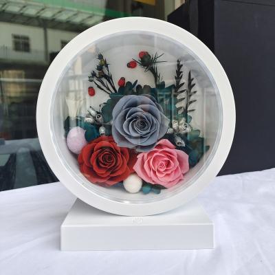 China Preserved Flower Rose Gifts 2021 New Product Led Lamp Preserved Roses Lamp Craft Gift For Table Decoration for sale