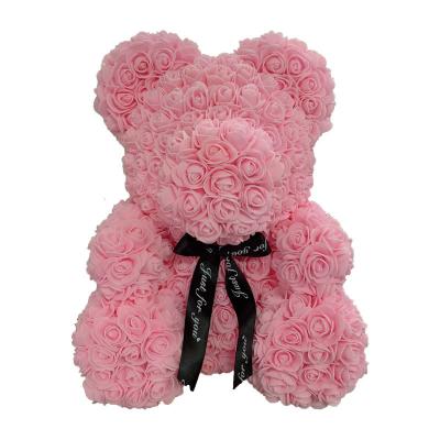 China 2022 Popular PE ROSE Gift 40cm Foam Bear Rose Bear For Mother's Day Valentine Gift for sale