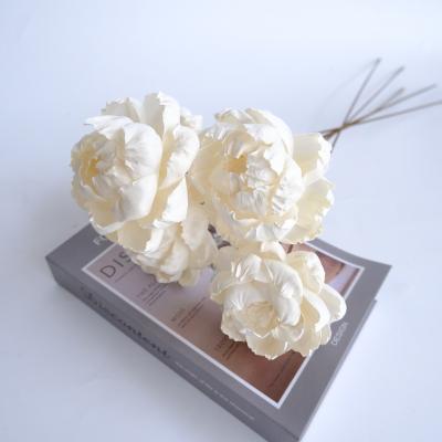 China Artificial Tissue Paper Elegant Flowers Peony Handmade White Peonies Wedding Home Decoration for sale