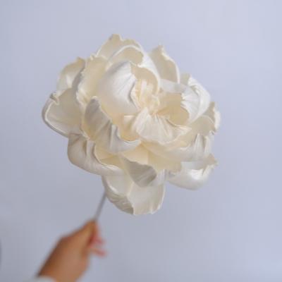 China Wholesale Dry Handmade White Peony Artificial Tissue Flowers Paper Peonies For Decoration for sale