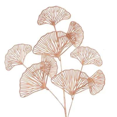 China 65cm Plastic Artificial Ginkgo Leaves For Garden Wedding Decor for sale