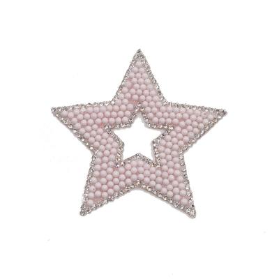 China free sample 3D star hotfix logo custom diamond rhinestone letters iron on logo for sale