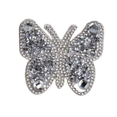 China 3D Dongguan 3D Iron On Patch Butterfly Embroidery Rhinestone Beaded Patch for sale