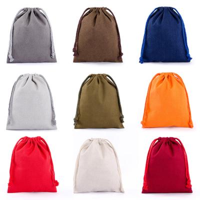 China 100% Eco-friendly Bolsas De Lona Compras Promocional Regalo Soft Fabric Small Pockets With Drawstring For Girls for sale