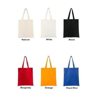 China 100% Eco-friendly Bolsas De Lona Compras Promocional Regalo Solid Color Cotton Tote Bag For Shopping Bags for sale