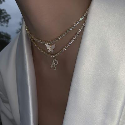 China Hiphop Fashion Letter Tennis Necklace Original 925 Sterling Silver Necklaces For Sale for sale