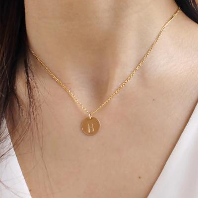 China CLASSIC Women Gold Plated 925 Sterling Silver Custom Initials Necklace 18k Gold Plated Necklace Quality for sale