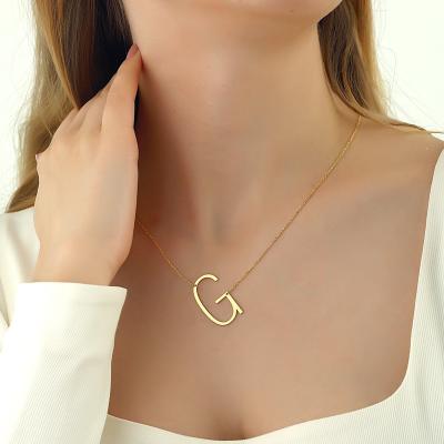 China CLASSIC Gold Plated Necklaces Set Initial G Letter Initial Necklace Pendant High Quality Silver Quality For Women for sale