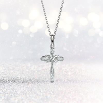 China 2022 New CLASSIC Cross Necklace 2022 Large CZ Minimalist 925 Africa Cubic Silver Cross Chain Necklace With Zirconia for sale