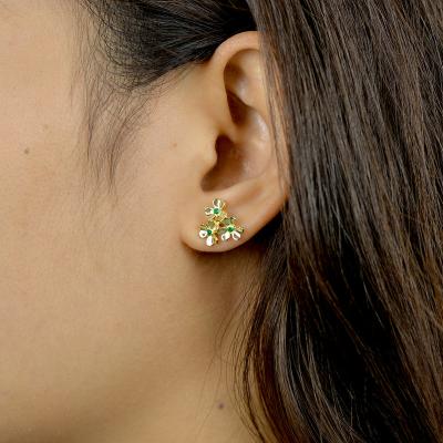 China Wholesale Flower Earring Female CLASSIC Custom Flower Earring Jewelry 925 Sterling 18k Gold Plated For Women for sale