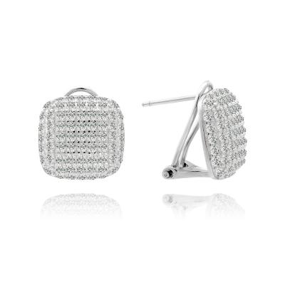 China CLASSIC Sterling Silver Zircon Stud Earring 925 Women's Zircon Stone Tennis Stud Earrings for sale