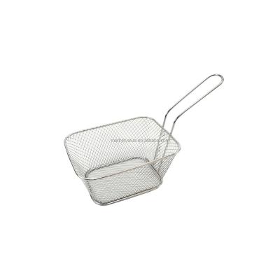 China Viable Square French Fries Chips Baskets Net Table Serving Mini Square Chicken Wings Fry Baskets Holder for sale