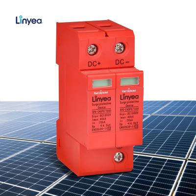 China PV 2 Solar System Pole 40ka DC PV SPD 1000v Surge Sunscreen Device for sale