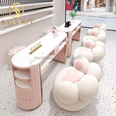 China Modern Nail Desk Furniture Nail Tables Salon Manicure Table Kids for sale