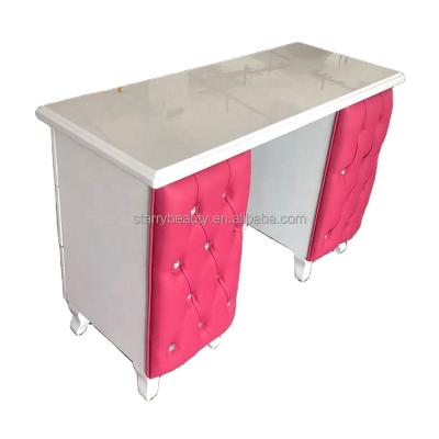 China Modern Pink Manicure Equipment Salon Table Modern Nail Manicure Table for sale