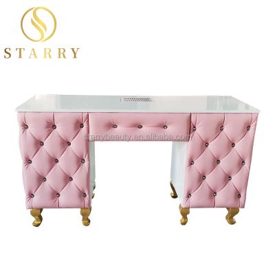 China Modern Professional Manicure Table Nail Desk Table Crystal Nail Salon for sale