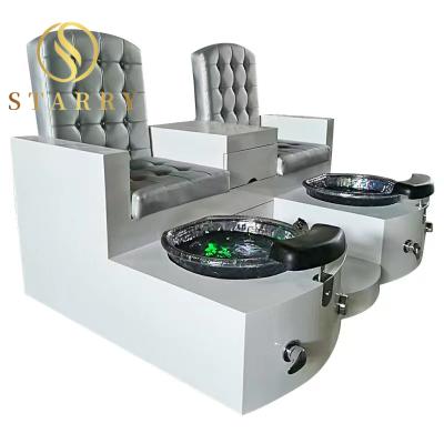 China Modern hot sale modern two seater foot spa foot spa pedicure chair beauty salon furniture double luxury massage chair for sale