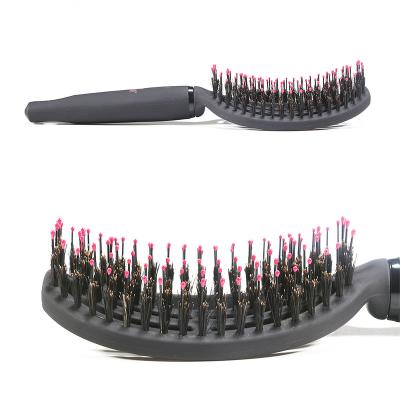 China Curved/Circular Exhaled Brush Matte Touch Round Handle Hair Detangling Pad Brush Sweep Professional Salon for sale