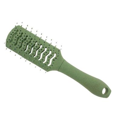 China Wheat Recyclable Material Fully Degradable Straw Curve Scalp Massage Brush 100% Eco Friendly Hair Brushes for sale