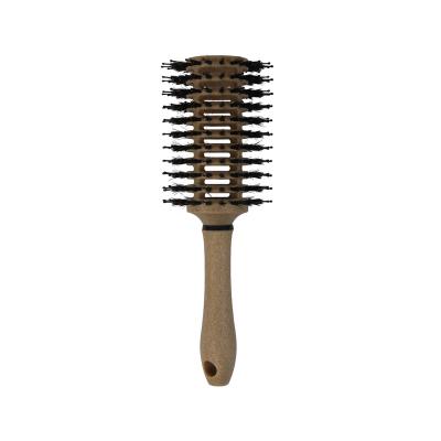 China Custom Plant Injection Coconut Fiber Biodegradable Boar Bristle Round Hair Brush for sale