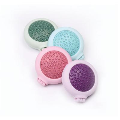 China Travel Best Selling Mini Folding Hair Brush With Colorful Mirror Comb for sale