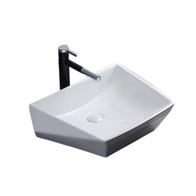 China Shampoo Sinks Diamond Shape Bathroom Countertop Sink Ceramic Sanitary Ware Wash Basin for sale