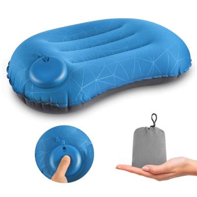 China Inflatable protable inflatable pillow hand press travel inflatable camping pillows for backpacking camping for sale