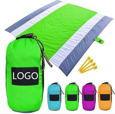 China Easy Carry Custom Printed Camping Rugs Outdoor Pocket Foldable Beach Mat Waterproof Easy Carry Beach Blanket 100 - 999 1000 - 9 Units $3.80 for sale