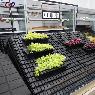 China Store Supermarket Fruits And Vegetables Displaying Plastic Black Fresh Cross Board for sale